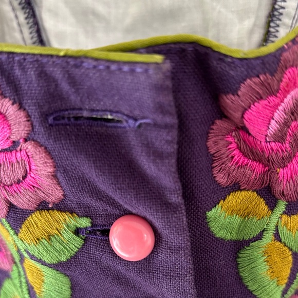 Adorable Heller Purple Dirndl Dress with Floral Embroidery M/L - Picture 4 of 10